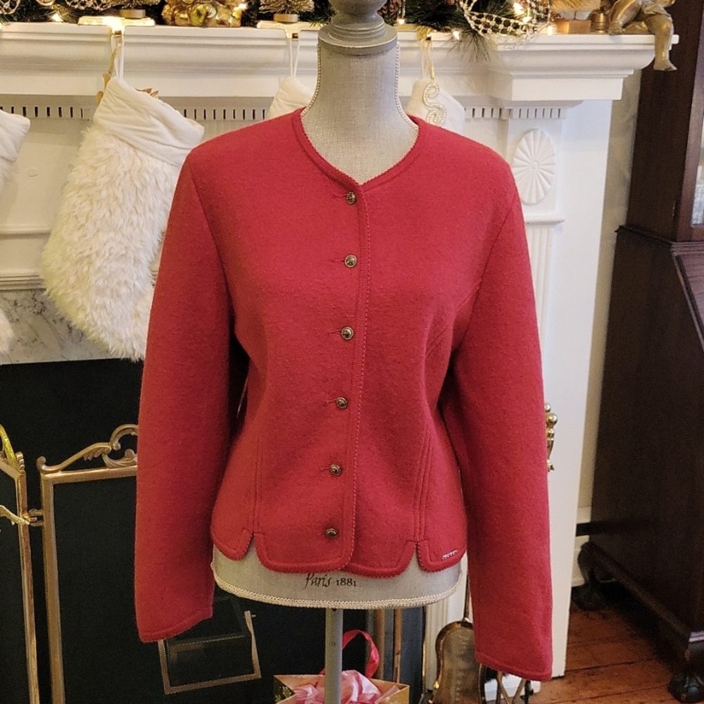 Kurt Geiger Red Button-Up Jacket